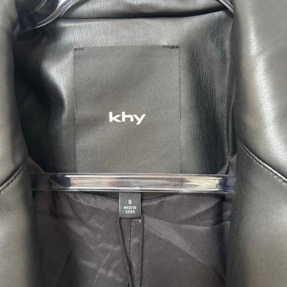 Khy X Namilia Faux Leather Blazer Jacket Black Size Small NWT - Picture 4 of 6